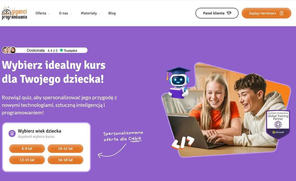 Kurs programowania dla dzieci Giganci programowania odsprzedazm