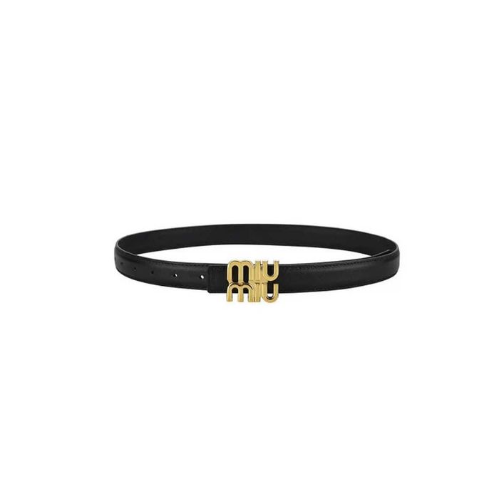 Ремінь Miu Miu Logo Leather Belt Black