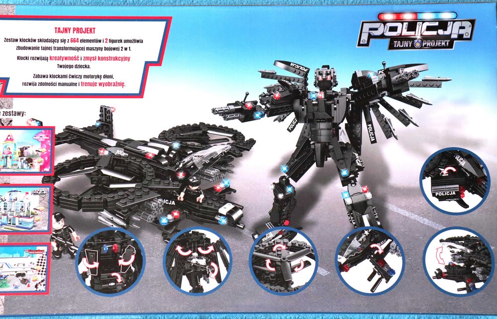 Klocki Policja Tajny Projekt klocki kompatybilne z LEGO