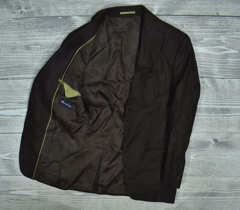 Massimo Dutti Extrafine Linen Old Money Brązowa Marynarka 46 S