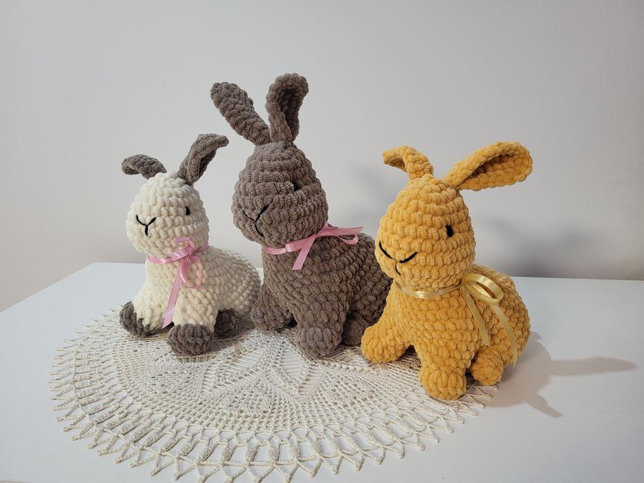Ręcznie robione zające na szydełku!
