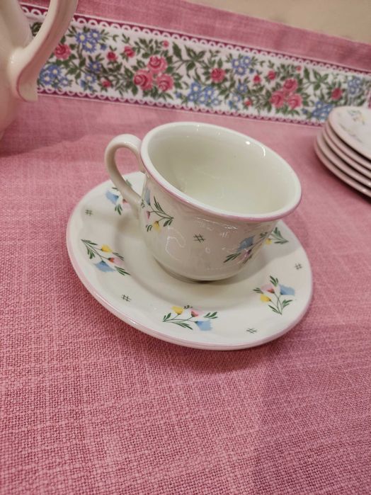 Serwis kawowy porcelanowy dla 6 osób Schramberger Majolika