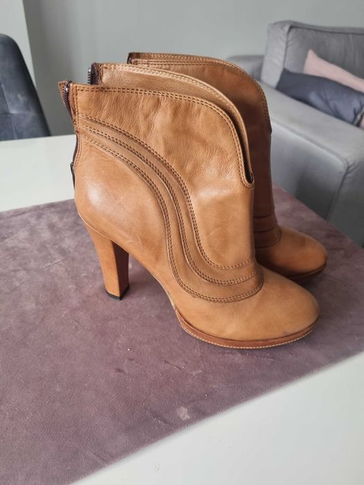 Botki obcas camelowe 38