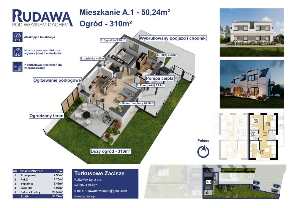 Mieszkanie z ogrodem - 3 pokoje