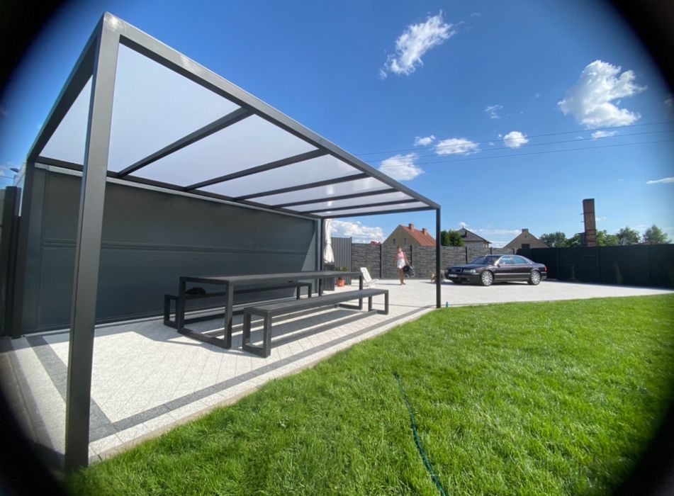 Meble ogrodowe metalowe stalowe nowoczesne czarne duzy zestaw 315cm