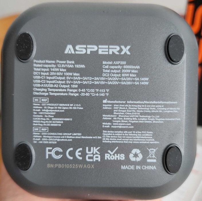 Павербанк 60000mAh CTOLITY Asperx AXP200 200W 192Wh