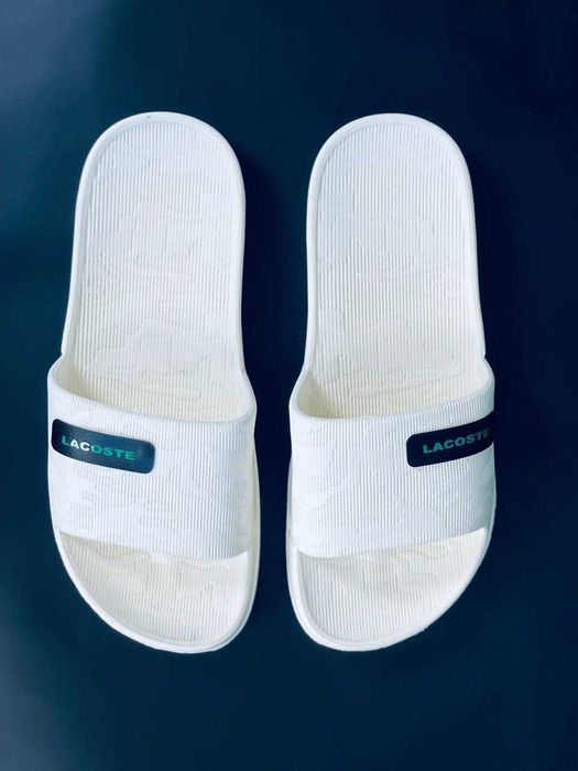 Шлёпай с удовольствием! Тапочки Lacoste мужские 40-46! Лакоста білі