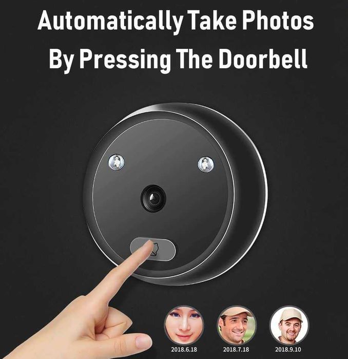 Цифровой видео глазок - звонок 2,4 дюймовый экран ИК Ночного Видения