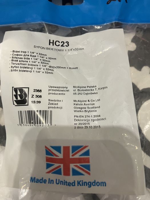 Syfon bidetowy 1 1/4”x32mm