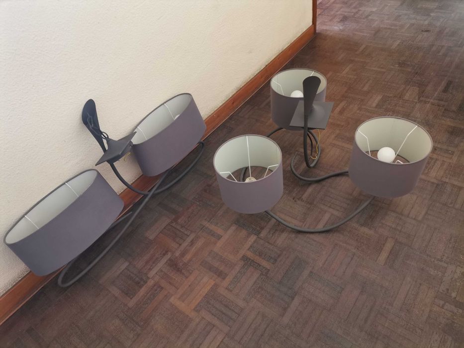 Conjunto candeeiros de sala, impecáveis, como novo