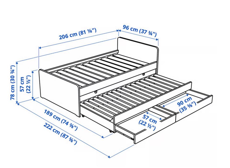 Cama Solteiro Ikea SLAKT- 1 Mês de uso