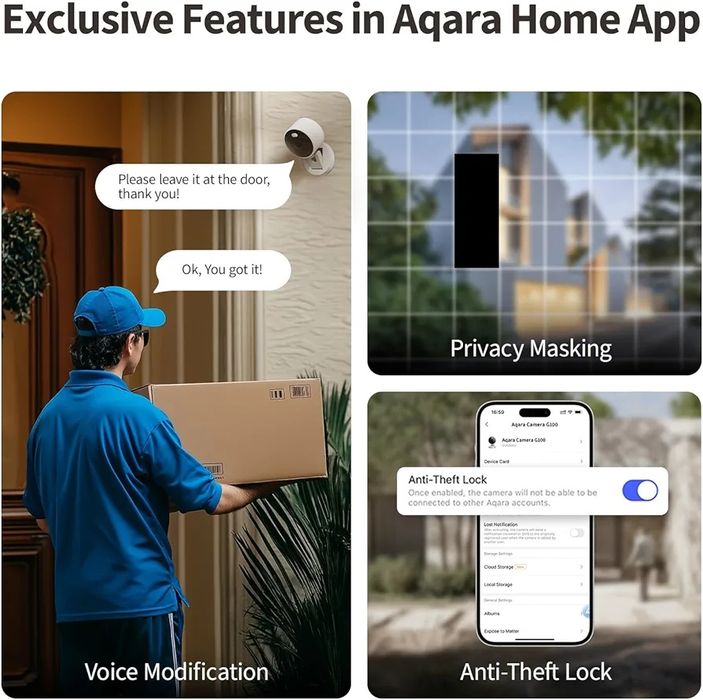 Aqara Camera G100, 2K камера безпеки для використання всередині та зовні приміщень