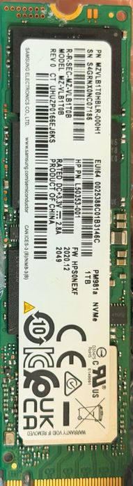 SSD Samsung PM981 - 1TB NVME - M.2 2280