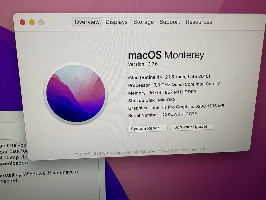 Imac late 2015 21.5’ core i7