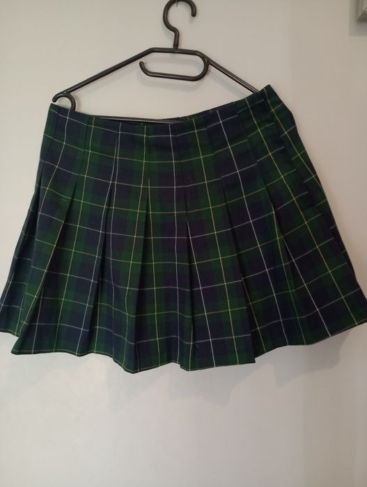 Spódnica mini plisowana zielona krata rozmiar 40