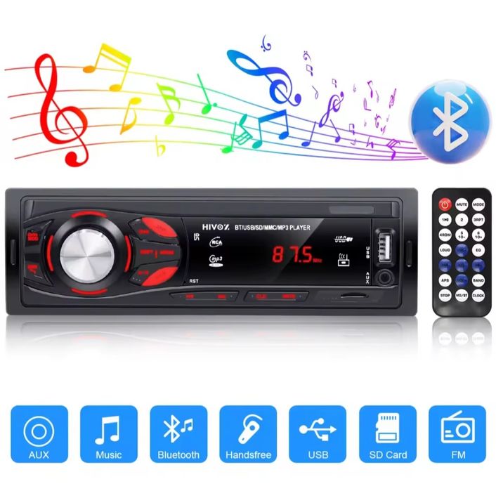Auto Radio com Bluetooth HIVOZ (Artigo Novo)