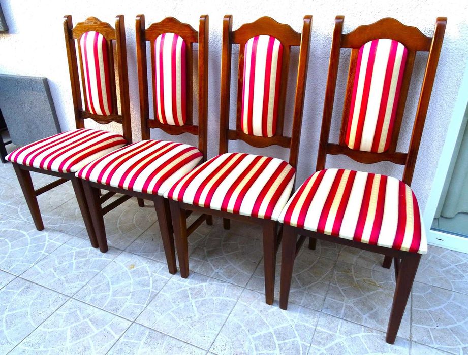 4 nowe krzesła pałacowe / drewniane / loft - lite drewno + jedwab