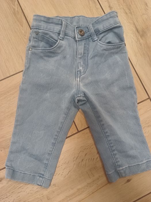 Dziecięce niemowlęce jeansowe spodnie z regulacją w pasie