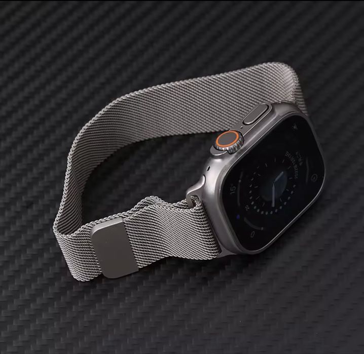 Браслет металевий Apple Watch 44-45 mm (міланська петля, Milanese, ремінець, металлический ремешок Миланская петля, Миланезе)