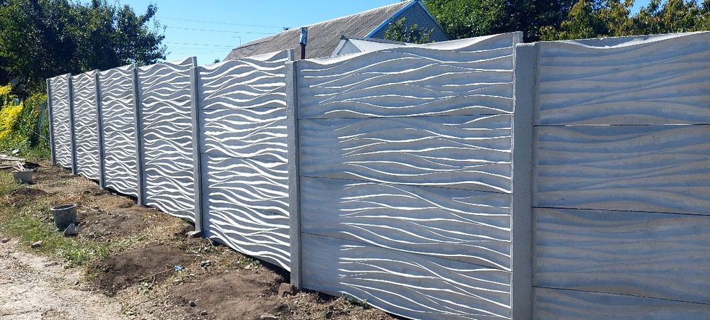 Еврозабор.Сборная бетонная лента под забор,для сада,огорода,участка.