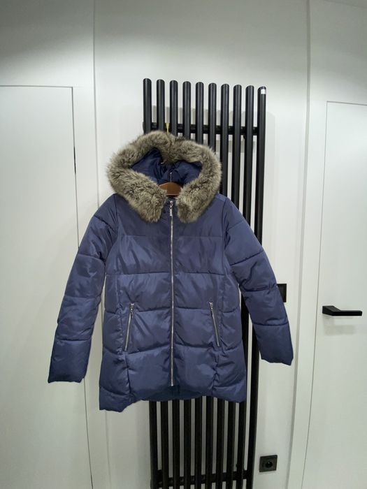 Kurtka zimowa Carry Casual z futerkiem M granatowa basic