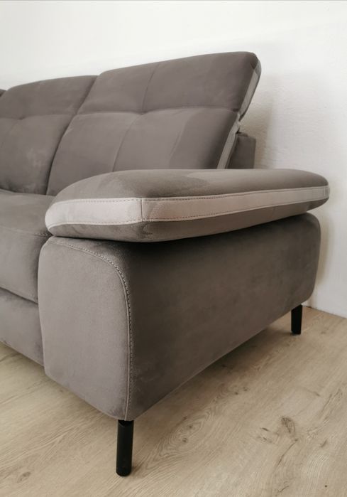 Narożnik Rom szary Carbon Alcantara naturalna