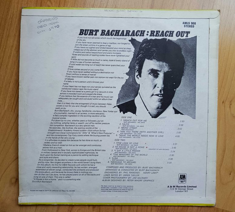 Burt Bacharach - Reach out (Vinil)