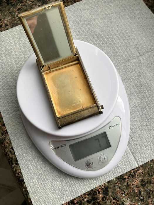 Пудренница серебряная, 875 пробы, СССР, 30-е годы ХХ столетия.