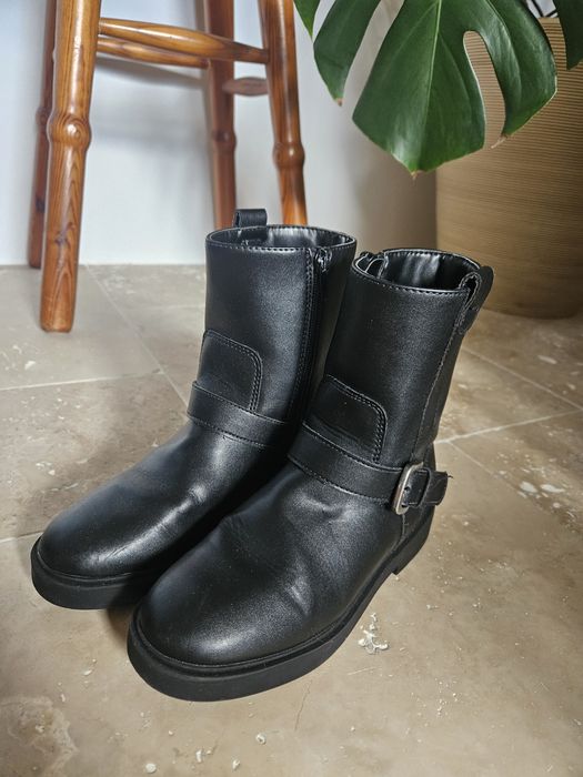 Buty kozaki oficerki skórzane Mango rozmiar 31 dla dziewczynki