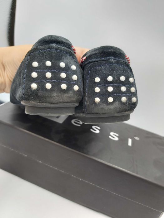 Buty mokasyny NESSI skóra naturalna  granatowe rozmiar 36