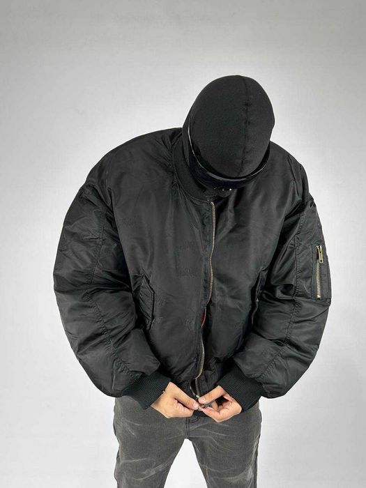 Project GR MA-1 бомбер черный двостороння куртка курточка чорний black