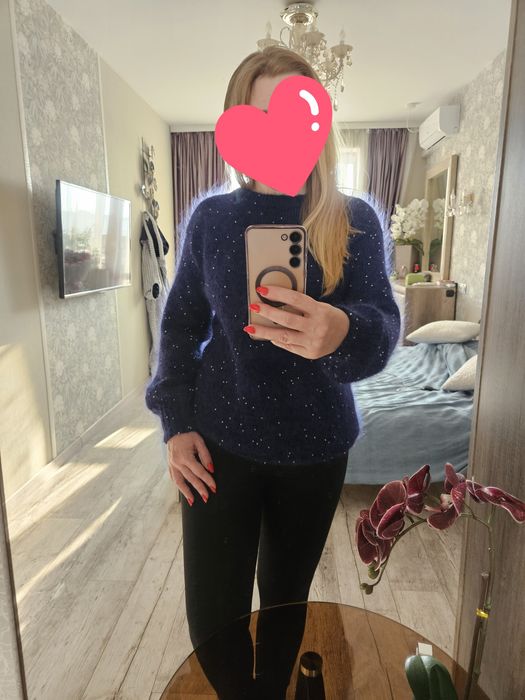 Светр мохеровий з намистинками-перлинками