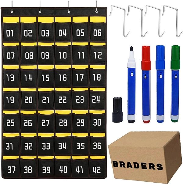 Organizer na telefony 42 kieszonki - wieszak na smartfony do szkoły bi