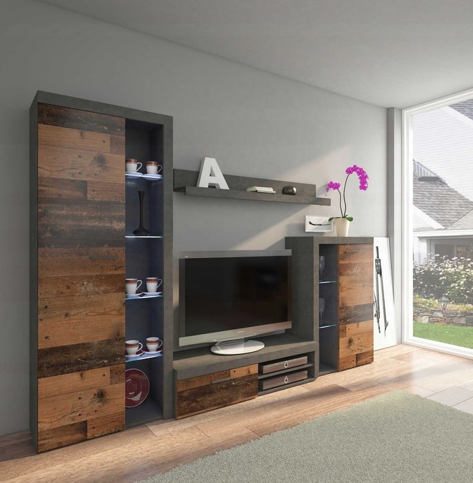 Nowoczesna Meblościanka RICO zestaw mebli do salonu segment