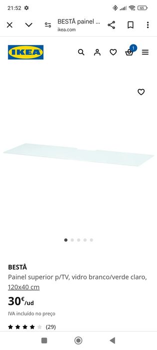 Painel superior para móvel de TV - tampo vidro IKEA