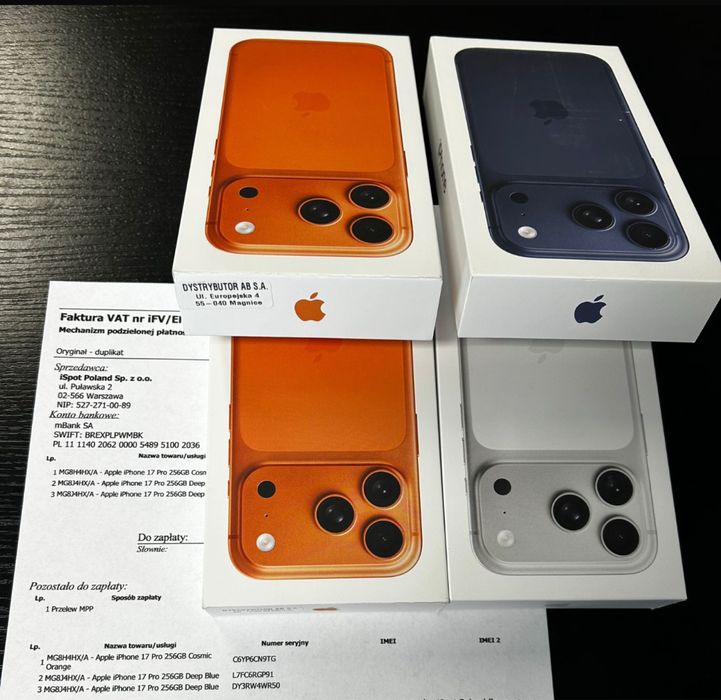 Apple iPhone 17 Pro 256GB od ręki pomarańczowy granatowy, Zabrze