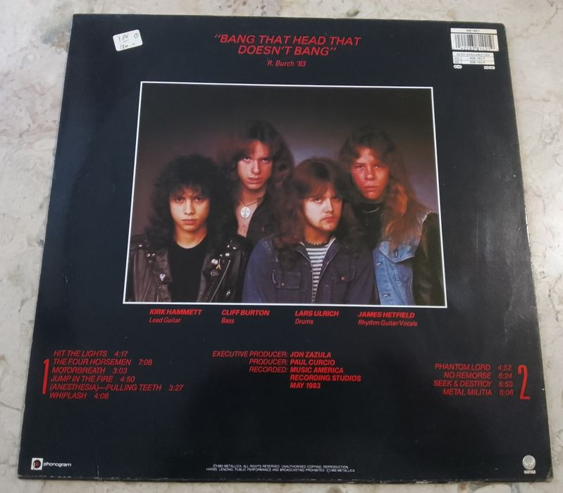 Metallica kill em all África do sul lp