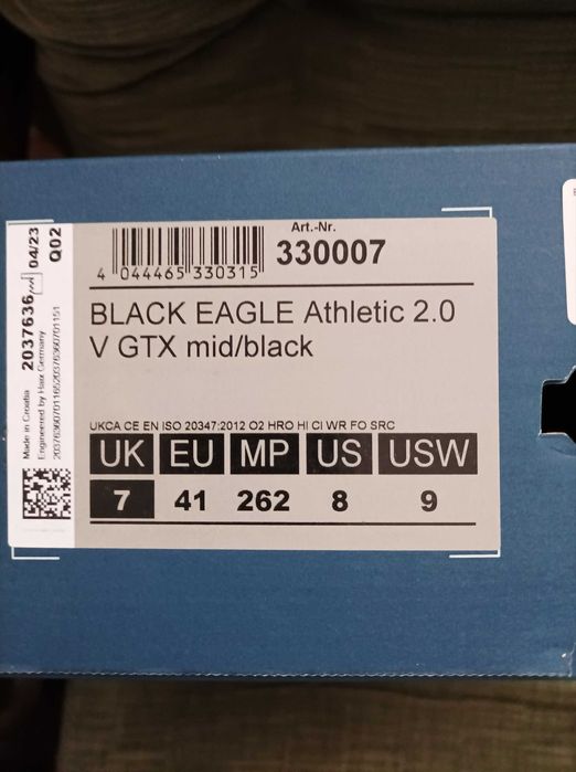 Buty Haix Black Eagle Athletic 2.0 V GTX Mid Czarne  41,  (UK:7)