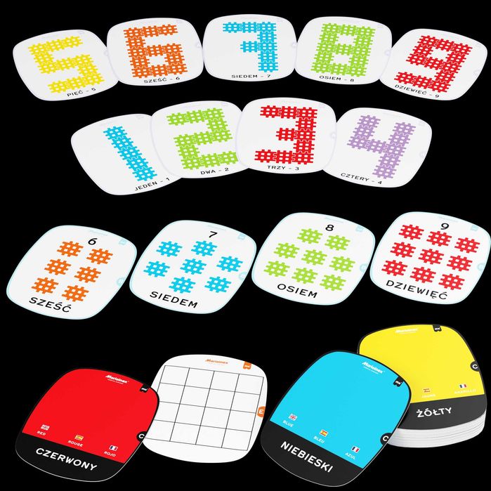 MARIOINEX 906293 Klocki MINI WAFLE EDU Matematyka na wesoło 444 sztuki