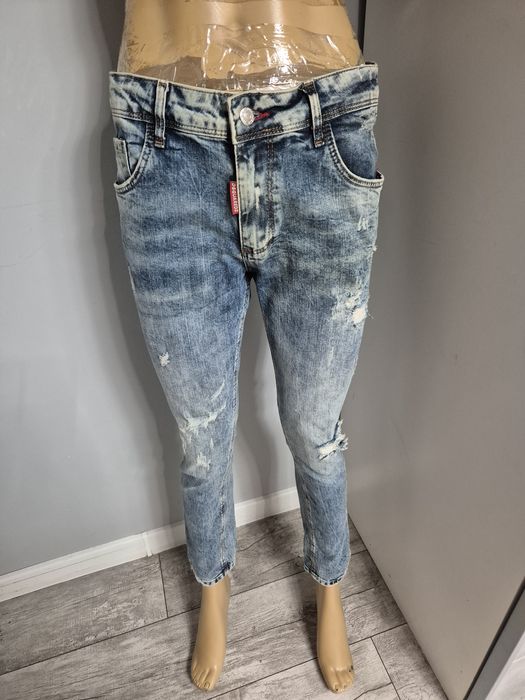 Spodnie jeansowe slim fit damskie Boyfriend rozmiar 28