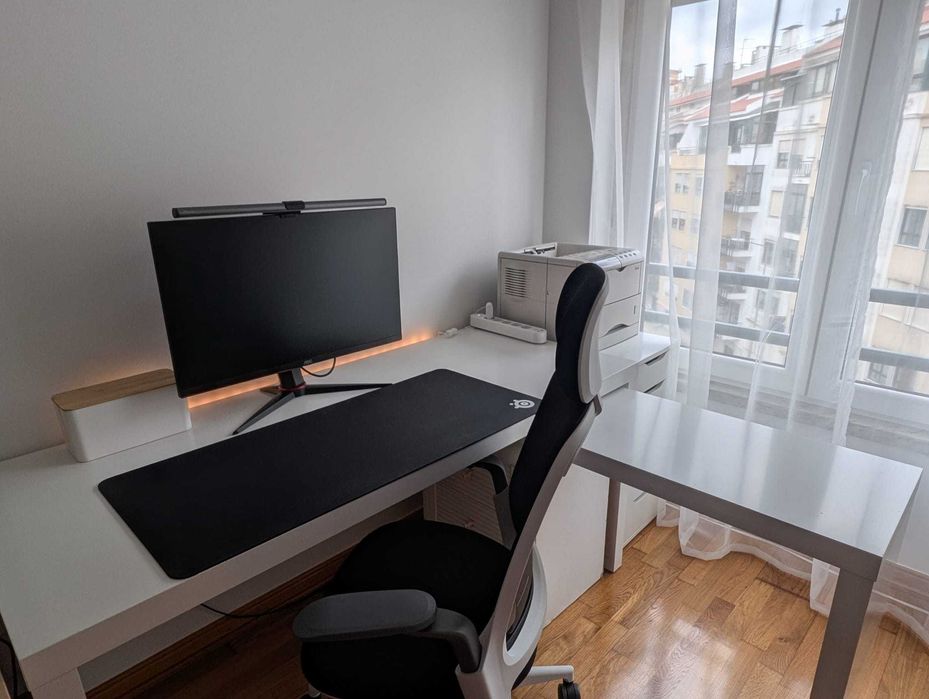 Secretária Branco IKEA MALM extensível 151x65 [extensão +70 cm)