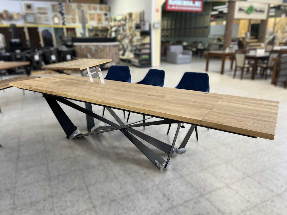 Stół dębowy rozkładany LOFT Skandynawski lite drewno