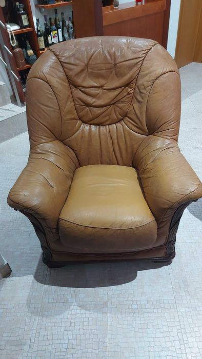 Conjunto Sofas em pele