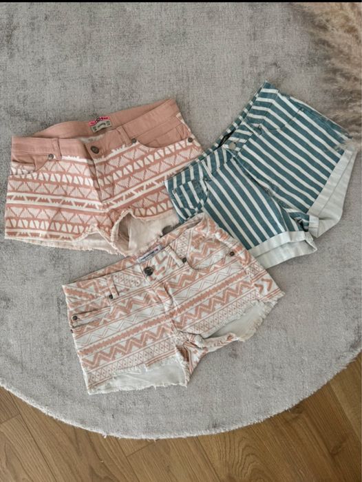3 szt szorty spodenki damskie 36 Pull&bear Fishbone