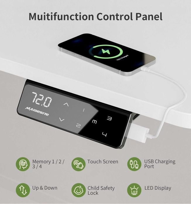 Nowe biurko elektryczne /regulowane / blat 140x70cm / MAIDeSITe !K615!