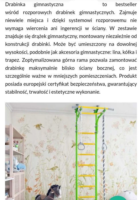 Drabinka gimnastyczna plus materac