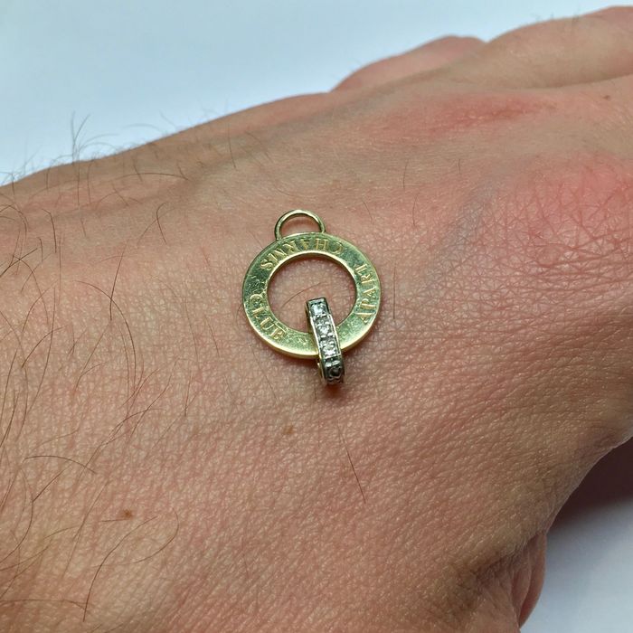 Złoty WISIOREK 585 14K Zawieszka DIAMENTY 0.04ct APART Charms Club 1,6