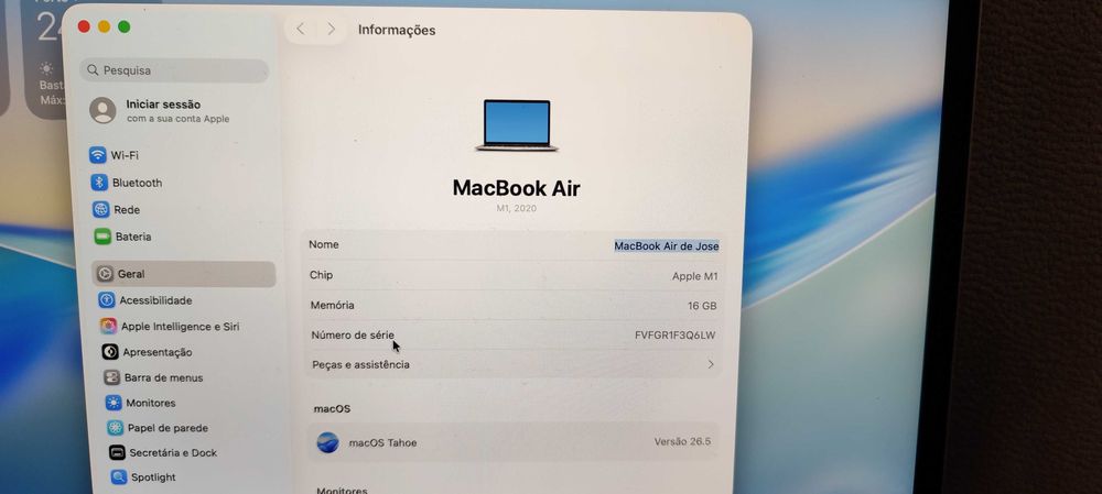 Macbook Air M1 16GB 2024 + HUB USB-C com disco NVMe 512GB