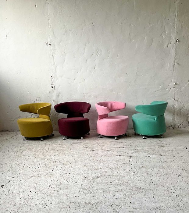 Cassina włoski fotel Biki proj. T. Kita nowe obicie lata 2000 vintage