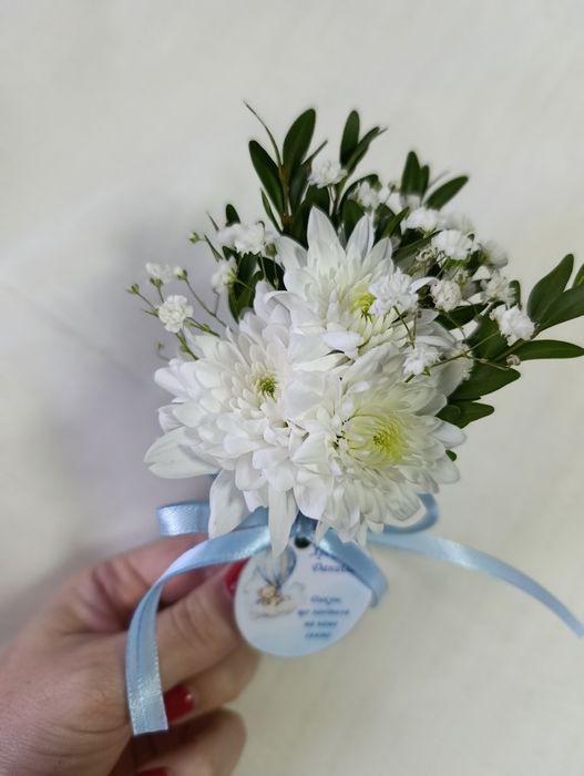 Квіти на хрестини Букетики Анкета гостя Перший локон